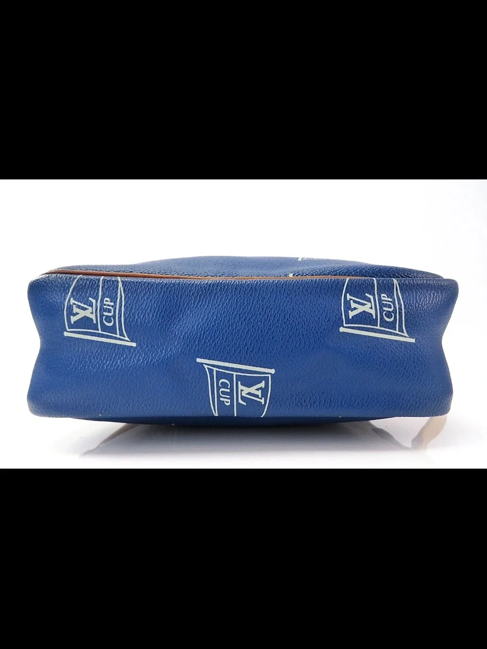Louis Vuitton Blue and Tan Messenger Bag with LV Cup Motif